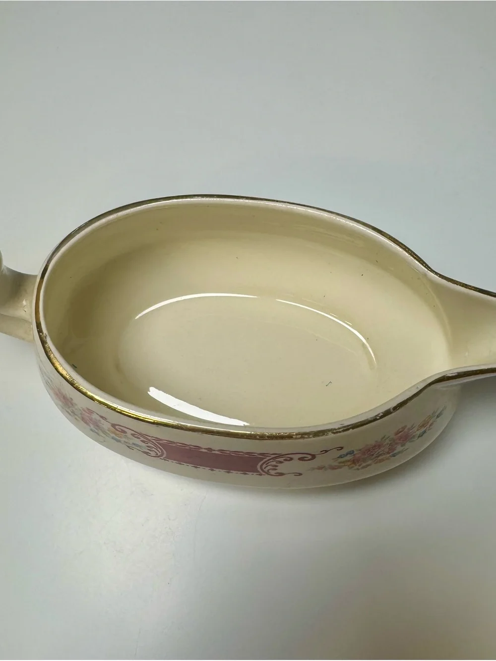 Homer Laughlin Cream Ceramic Serving Platter with Green Backstamp- From 1936